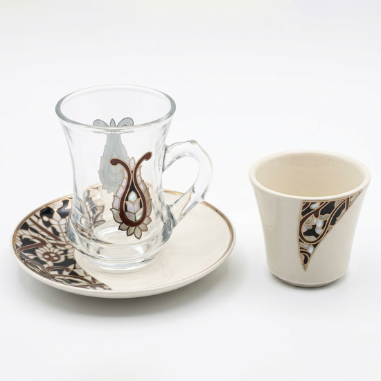 Tea Cup & Saucer & Coffee Cup Set 18 Pcs